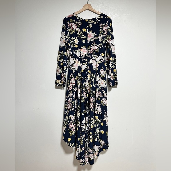 SHEIN Navy Floral High-Low Midi Dress – Size M - Picture 4 of 12